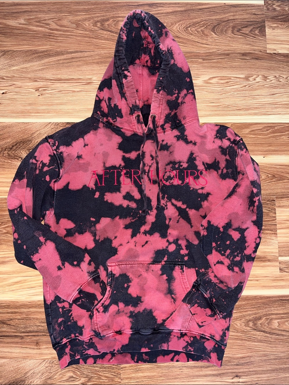 The Weeknd After Hours Hoodie. Red and Black Tie-Dye.